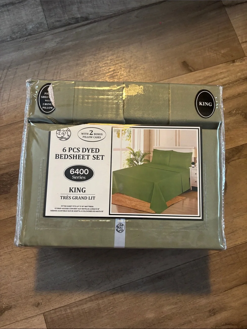 6-Piece King Bedsheet Set in Olive Green